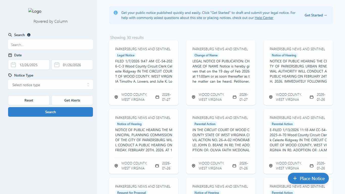 Public Notices Parkersburg News and Sentinel